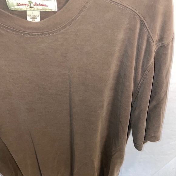 Tommy Bahama T Shirt Men Large Lrg L Brown Short Sleeve Henley - Picture 7 of 12